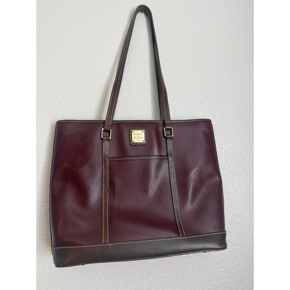Dooney & Bourke Handbags - Dooney & Bourke Lexington Shopper Tote Bag Womens Burgundy Pebble Grain Leather